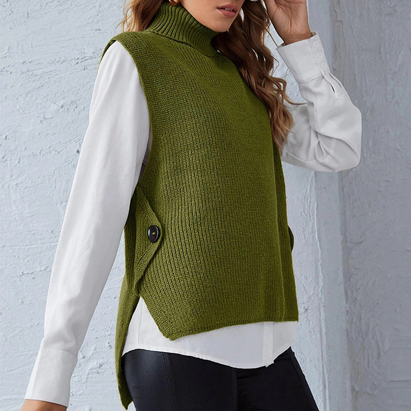 Gilet sans manches col montant avec détails boutonnés - Berg-Feldt