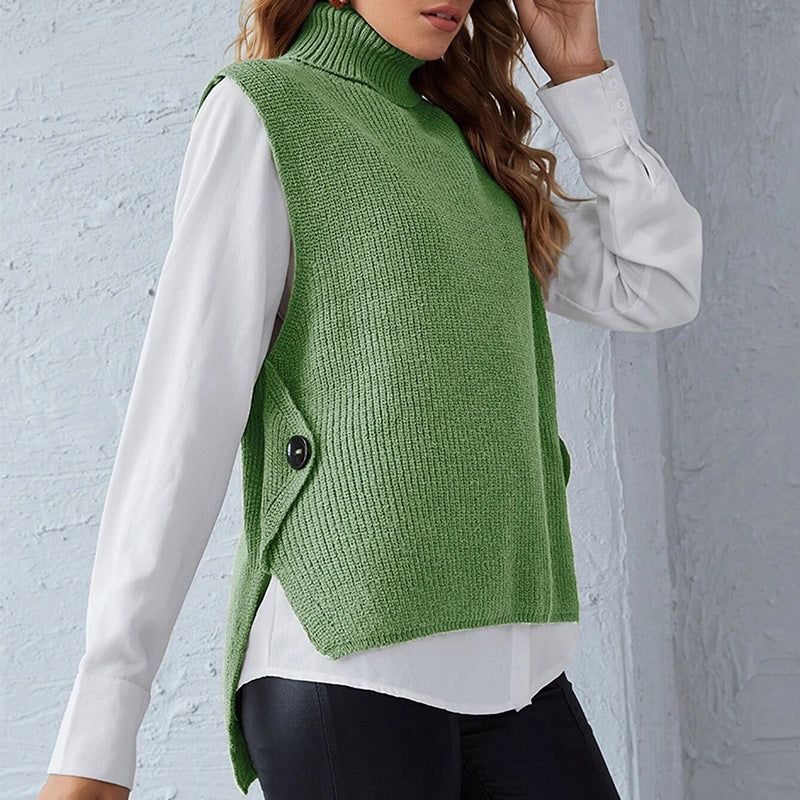 Gilet sans manches col montant avec détails boutonnés - Berg-Feldt