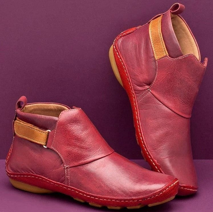 Bottines élégantes et confortables pour femme en cuir pleine fleur de haute qualité