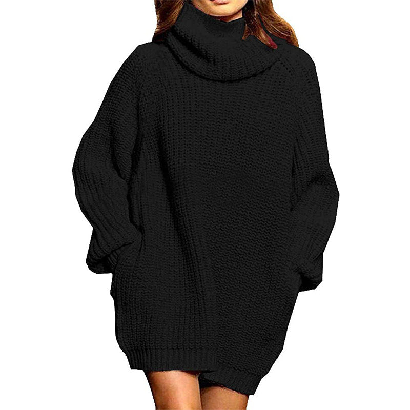 Damen Oversized Strickpullover mit hohem Kragen und lässigen Ärmeln Berg-Feldt