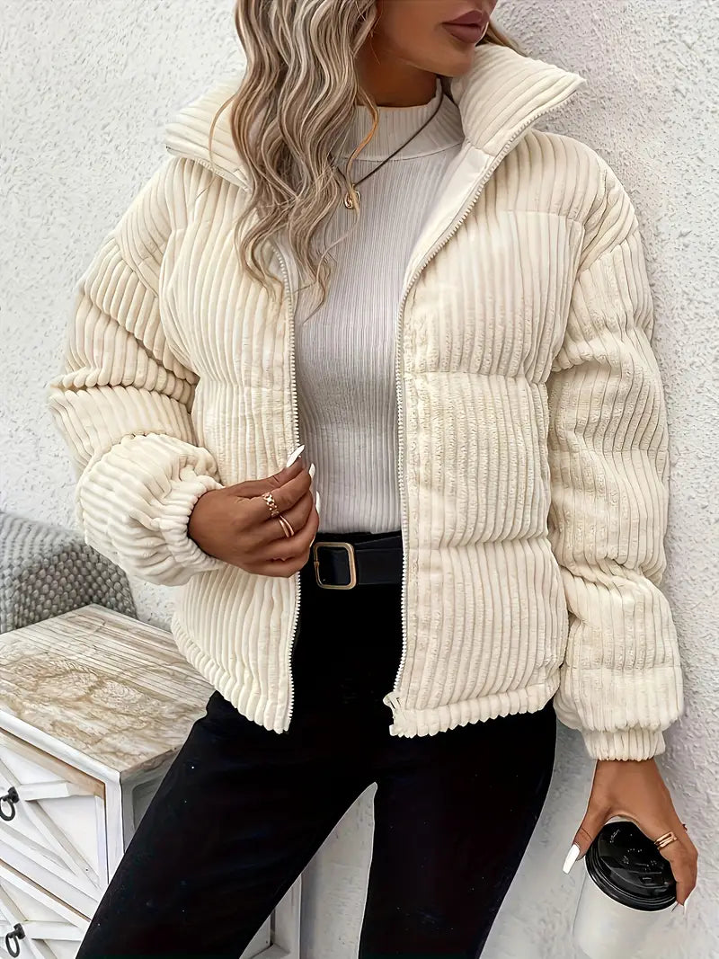 Berg-Feldt | Gerippte Pufferjacke mit Reißverschluss