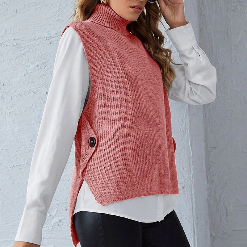 Gilet sans manches col montant avec détails boutonnés - Berg-Feldt