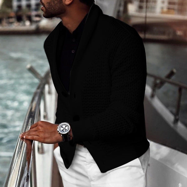 Cardigan homme en maille texturée avec élégant col châle Berg-Feldt
