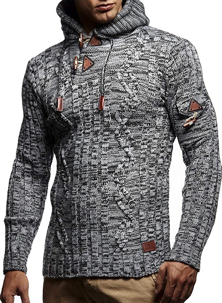Pull en grosse maille pour homme, avec capuche et détails décoratifs à lacets Berg-Feldt