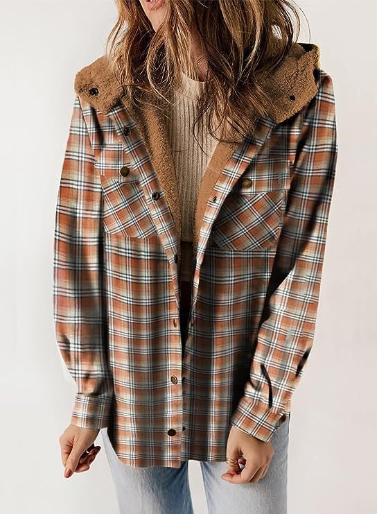 Berg-Feldt | Plaid Jacke Langarm Schnalle Wolle mit Kapuze