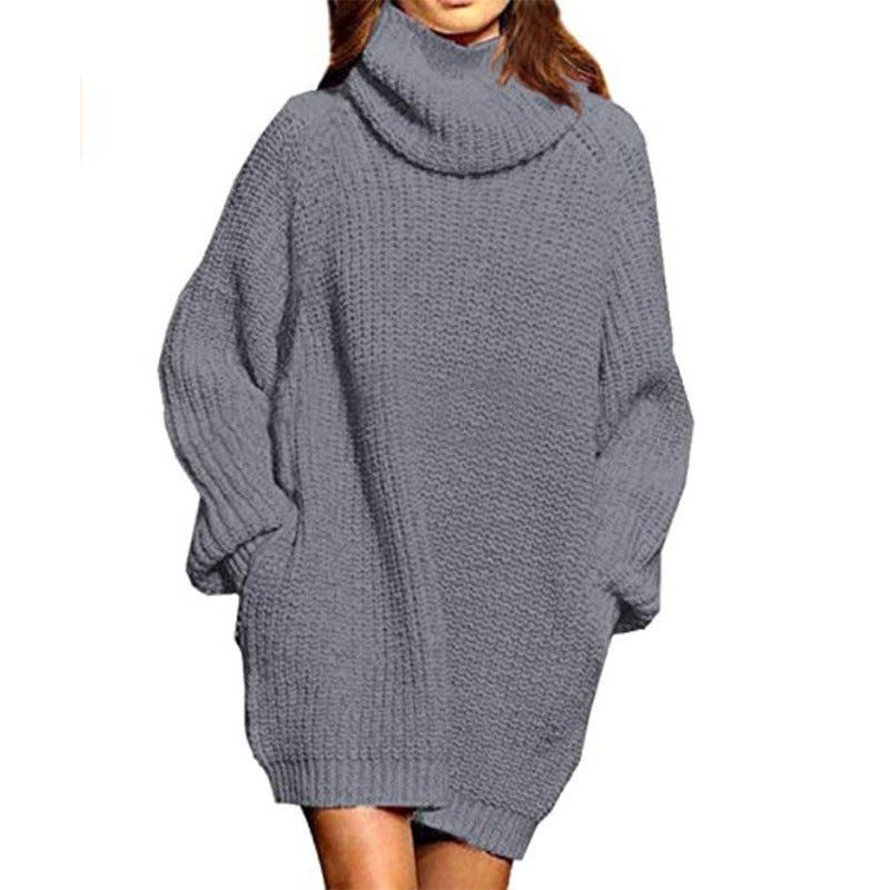 Damen Oversized Strickpullover mit hohem Kragen und lässigen Ärmeln Berg-Feldt