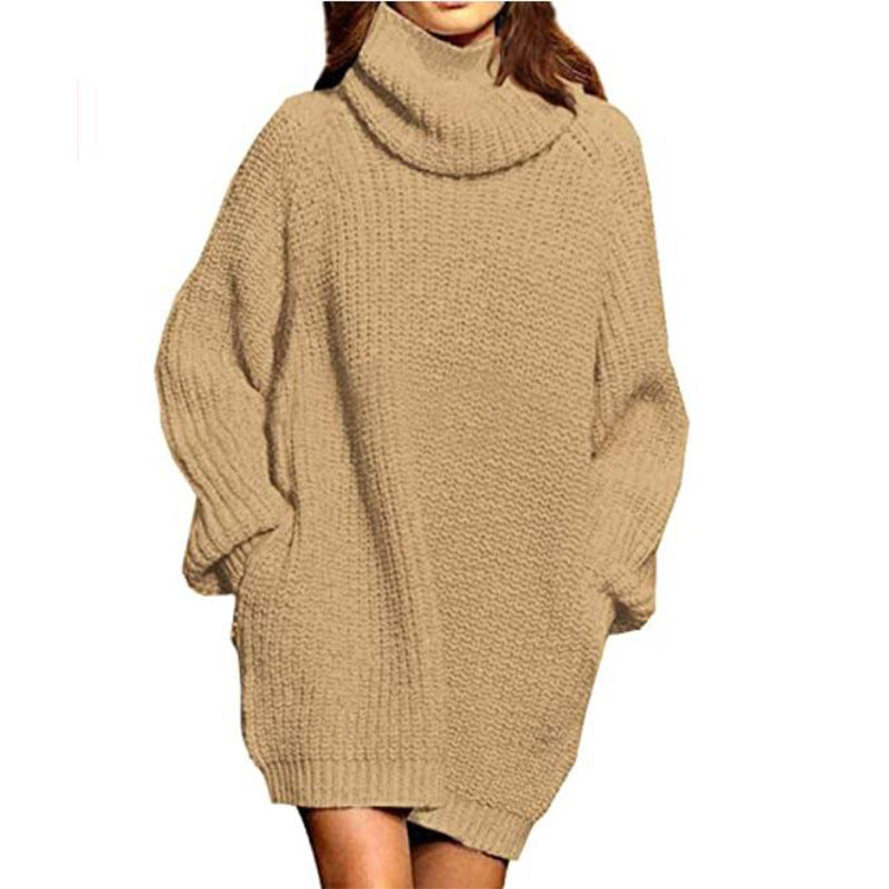 Damen Oversized Strickpullover mit hohem Kragen und lässigen Ärmeln Berg-Feldt