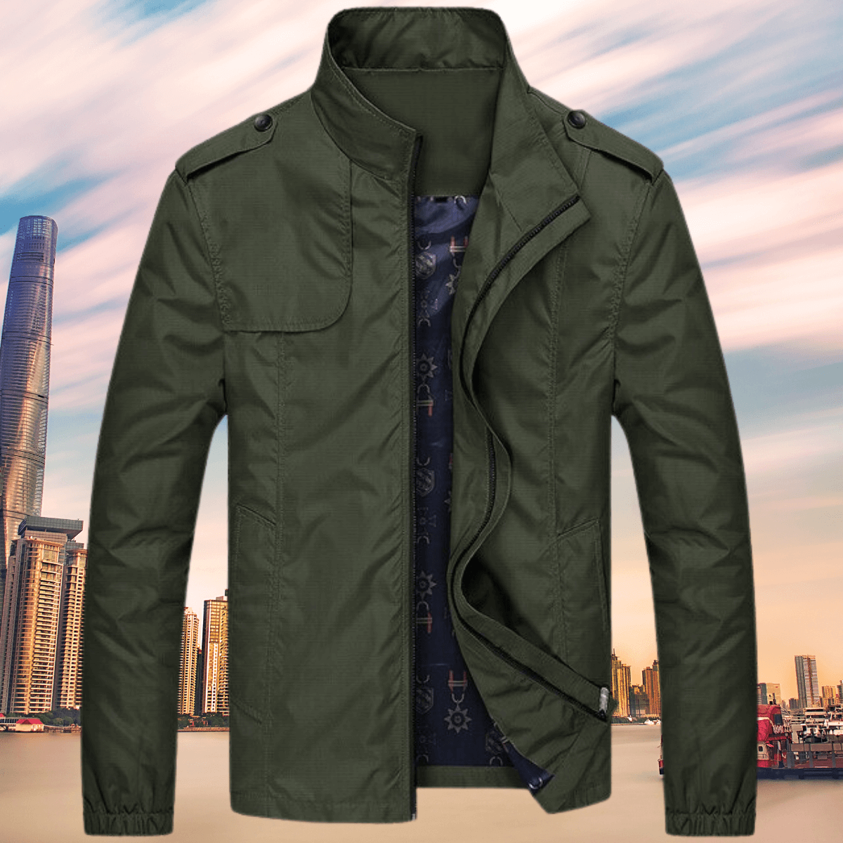 Berg-Feldt | Herren Herbst Freizeit Oxford Jacke mit Kragen