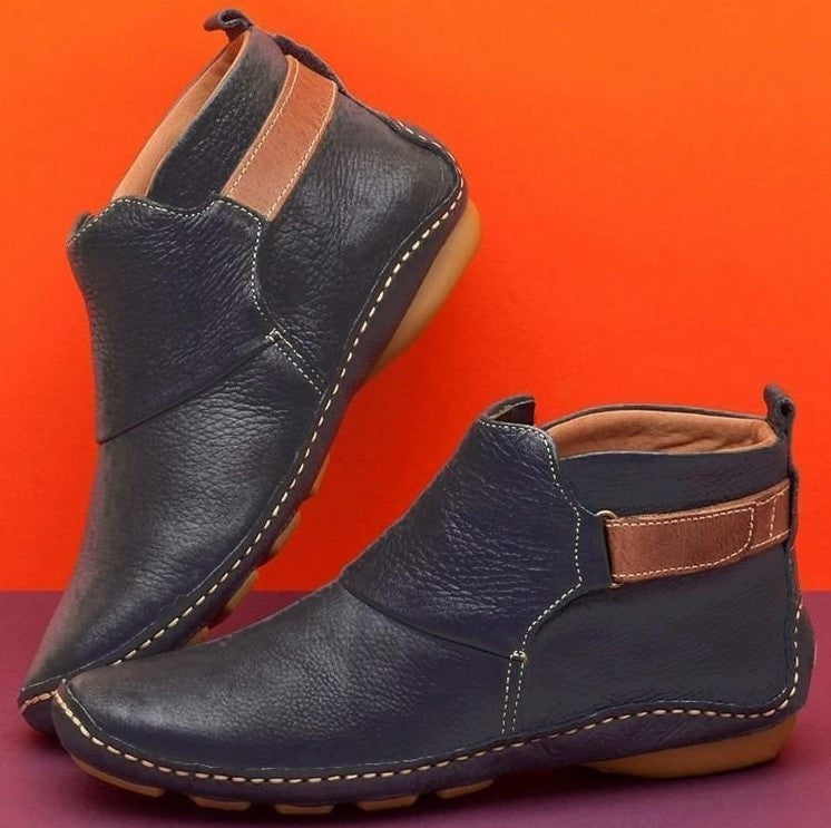Bottines élégantes et confortables pour femme en cuir pleine fleur de haute qualité