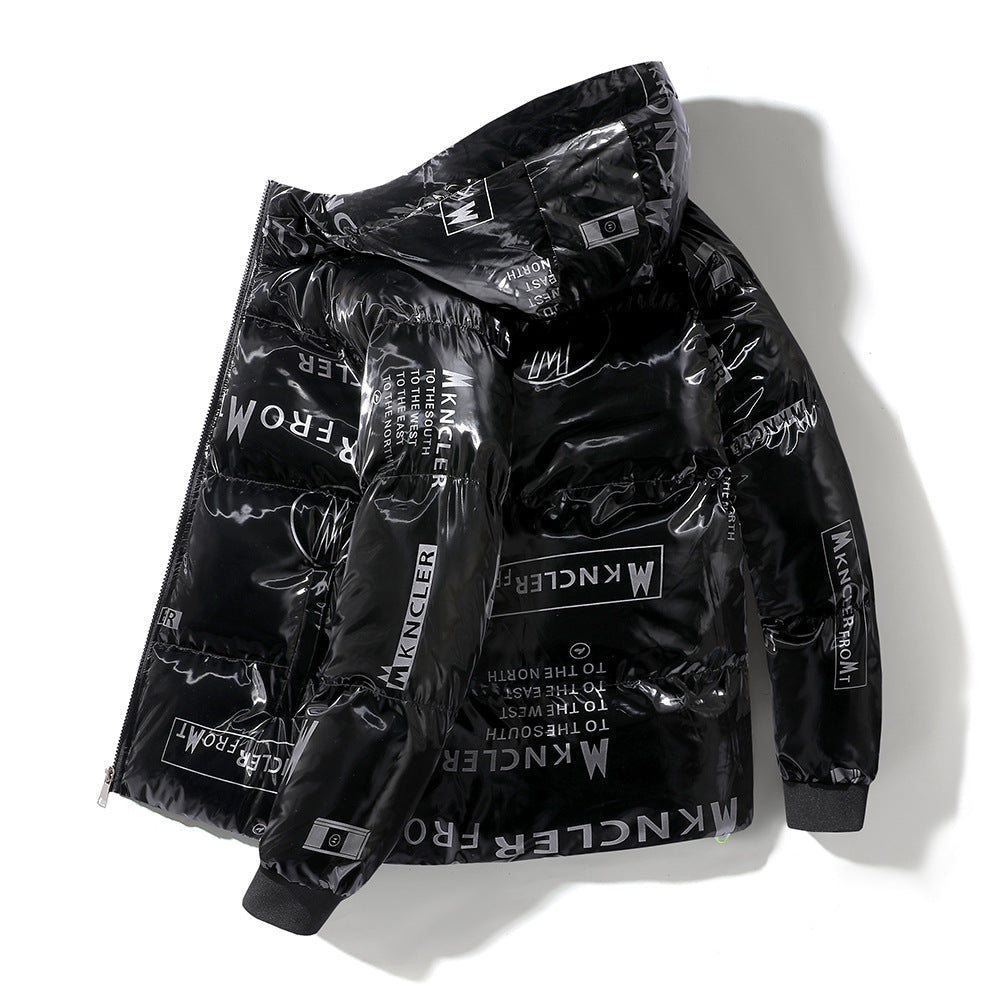Berg-Feldt | Gesteppt Herrenjacke mit Kapuze und Vinyleffekt