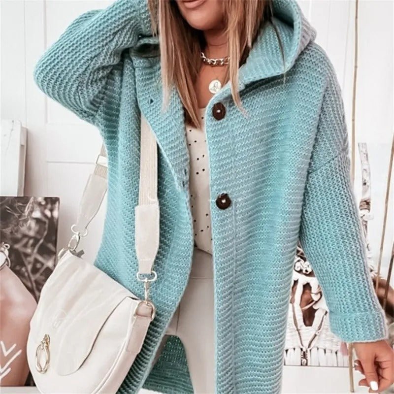 Berg-Feldt | Eleganter Damen Cardigan Mit Kapuze Kaschmir Look