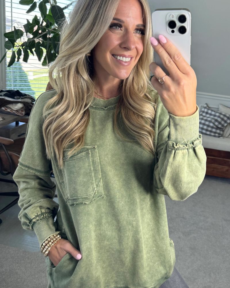 BIRGIT Oversized Pullover in Used Look