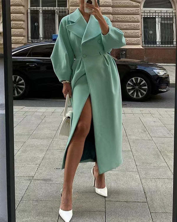 Berg-Feldt | Pull en laine vintage avec manches lanternes et col à revers