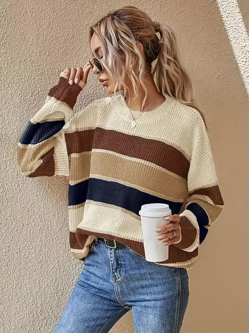 Berg-Feldt | Farbblock Rundhalsausschnitt Pullover