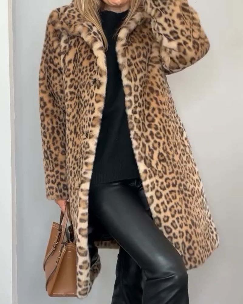 Berg-Feldt | Leopard Lange Weiche Jacke