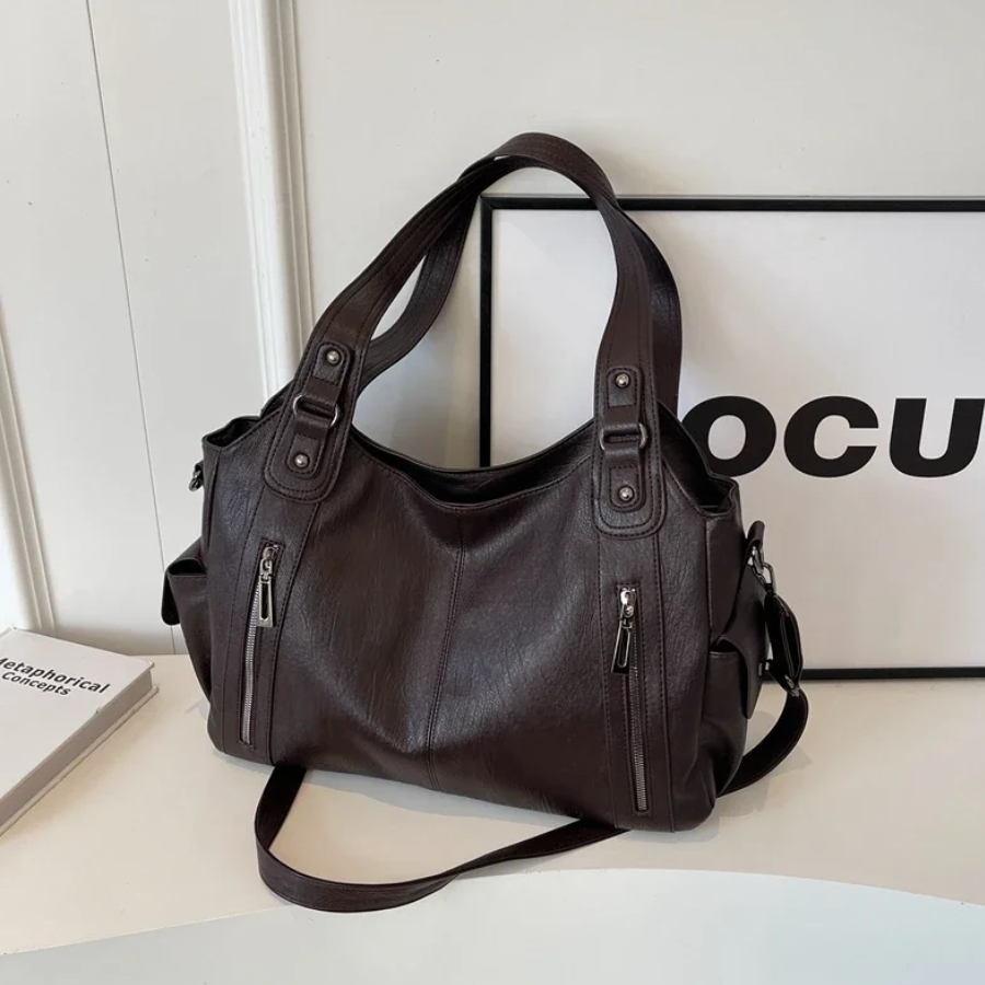 Berg-Feldt | Stilvolle Lederhandtasche Mit Reißverschluss