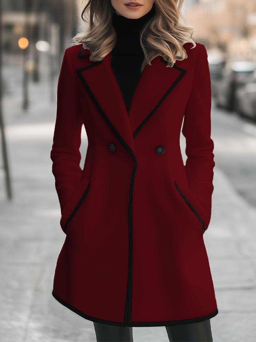 Berg-Feldt | Veste blanche pour femme avec passepoil noir