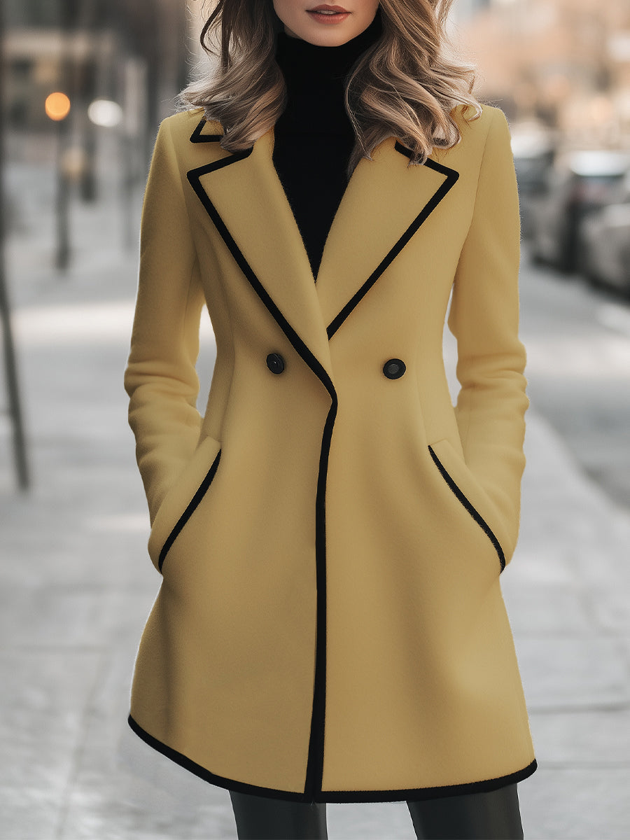 Berg-Feldt | Veste blanche pour femme avec passepoil noir