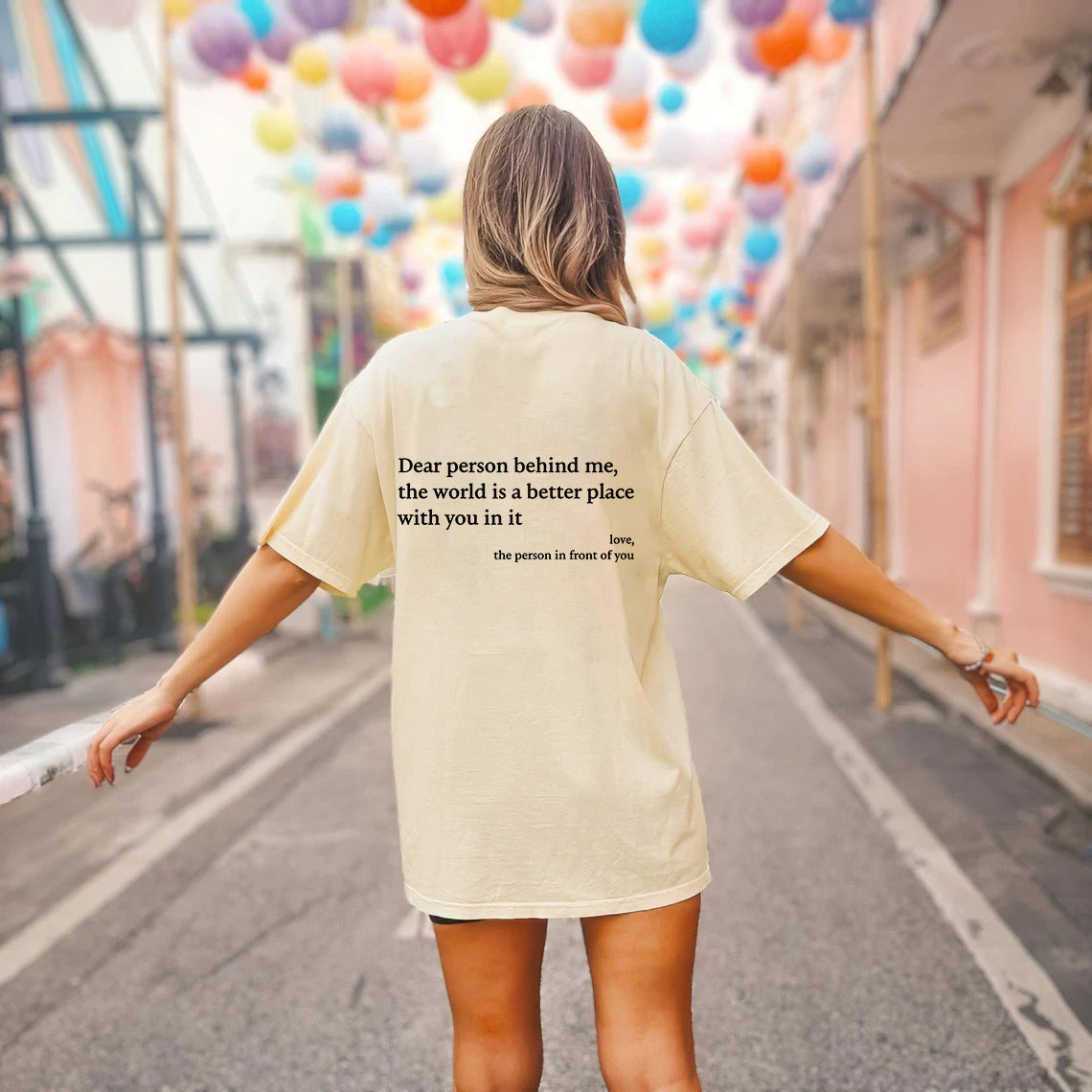 T-shirt ras du cou imprimé pour femme Fudus