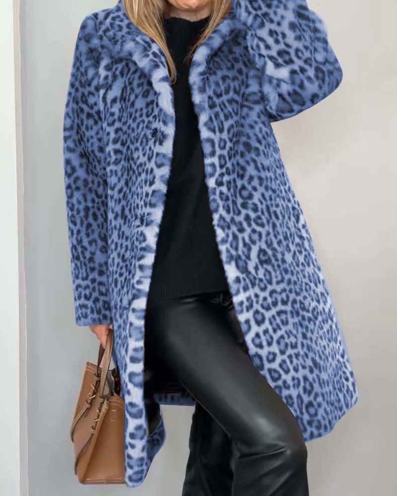 Berg-Feldt | Leoparden Lange Weiche Jacke