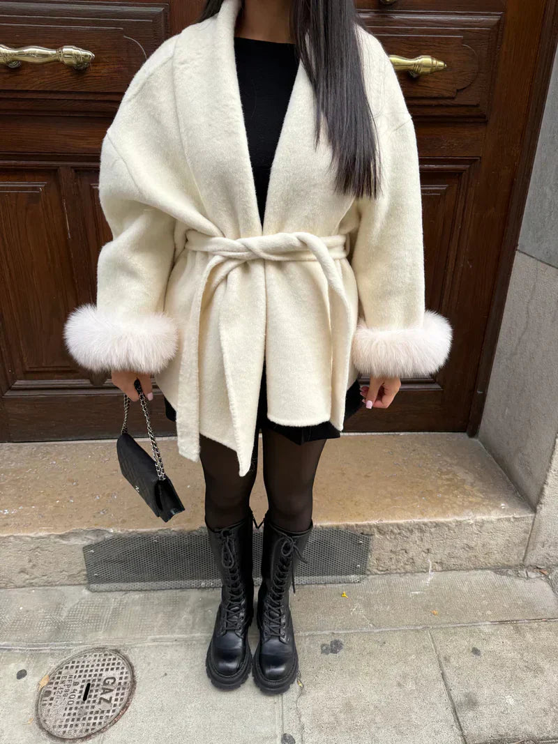 Berg-Feldt | Manteau d'hiver - Manteau Bella avec manches en fausse fourrure