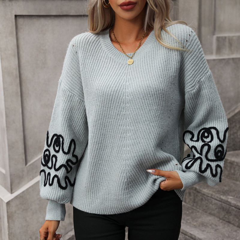 Berg-Feldt | Strickbluse mit Dekorativen Ärmeln Acryl Einzigartig und Modern