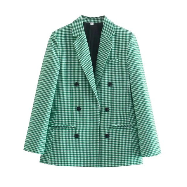 Blazer à double boutonnage et col transparent