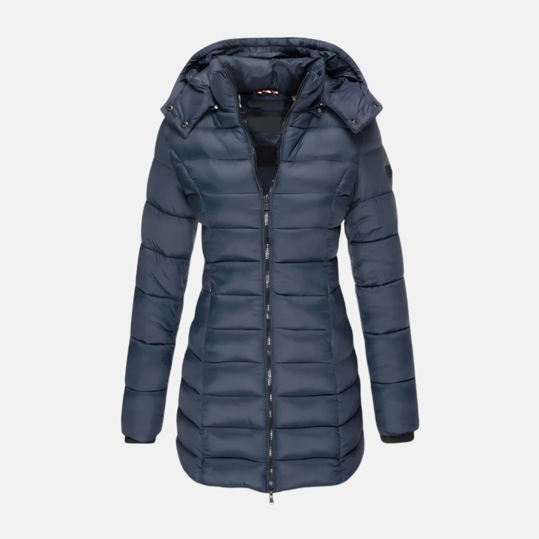 Berg-Feldt | Pufferjacke - Slim Fit - Gepolstert - Mittellang - Mit Kapuze und Rippbündchen