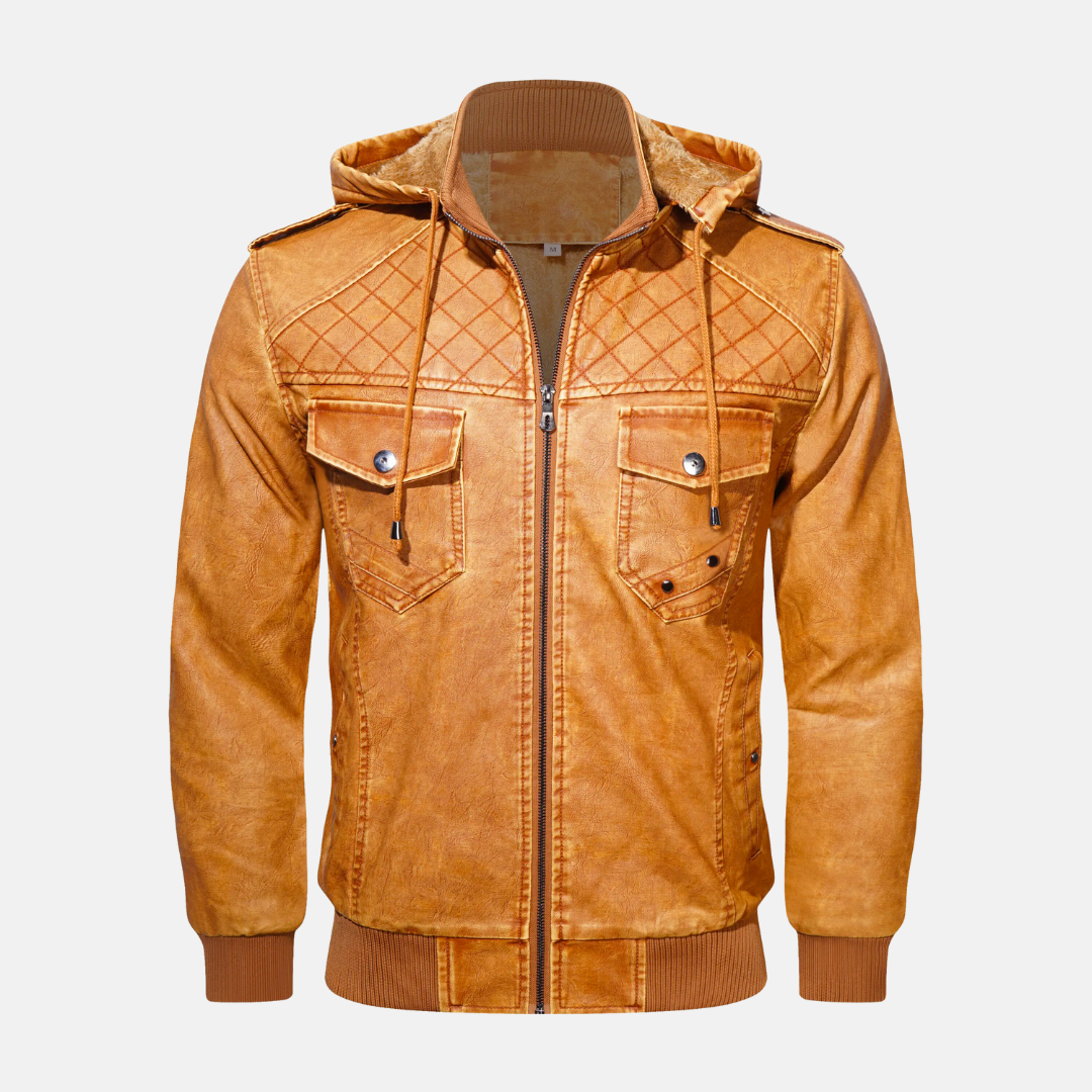 Berg-Feldt | Hooded Lederjacke