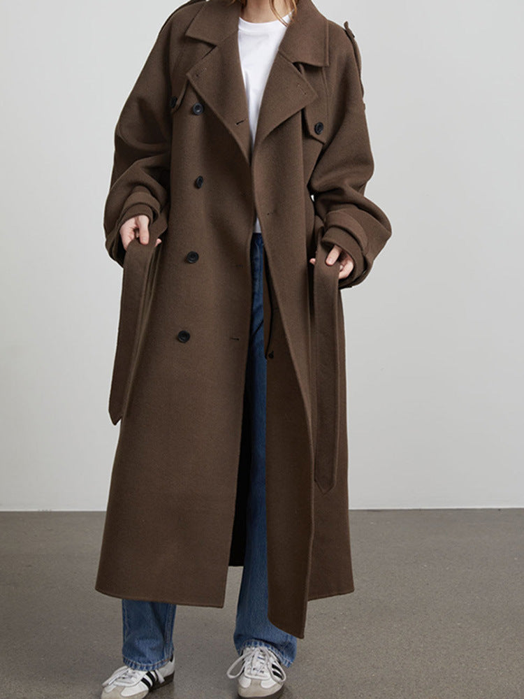 Damen zeitloser Trenchcoat aus hochwertigem Material mit gebundenem Gürtel Berg-Feldt