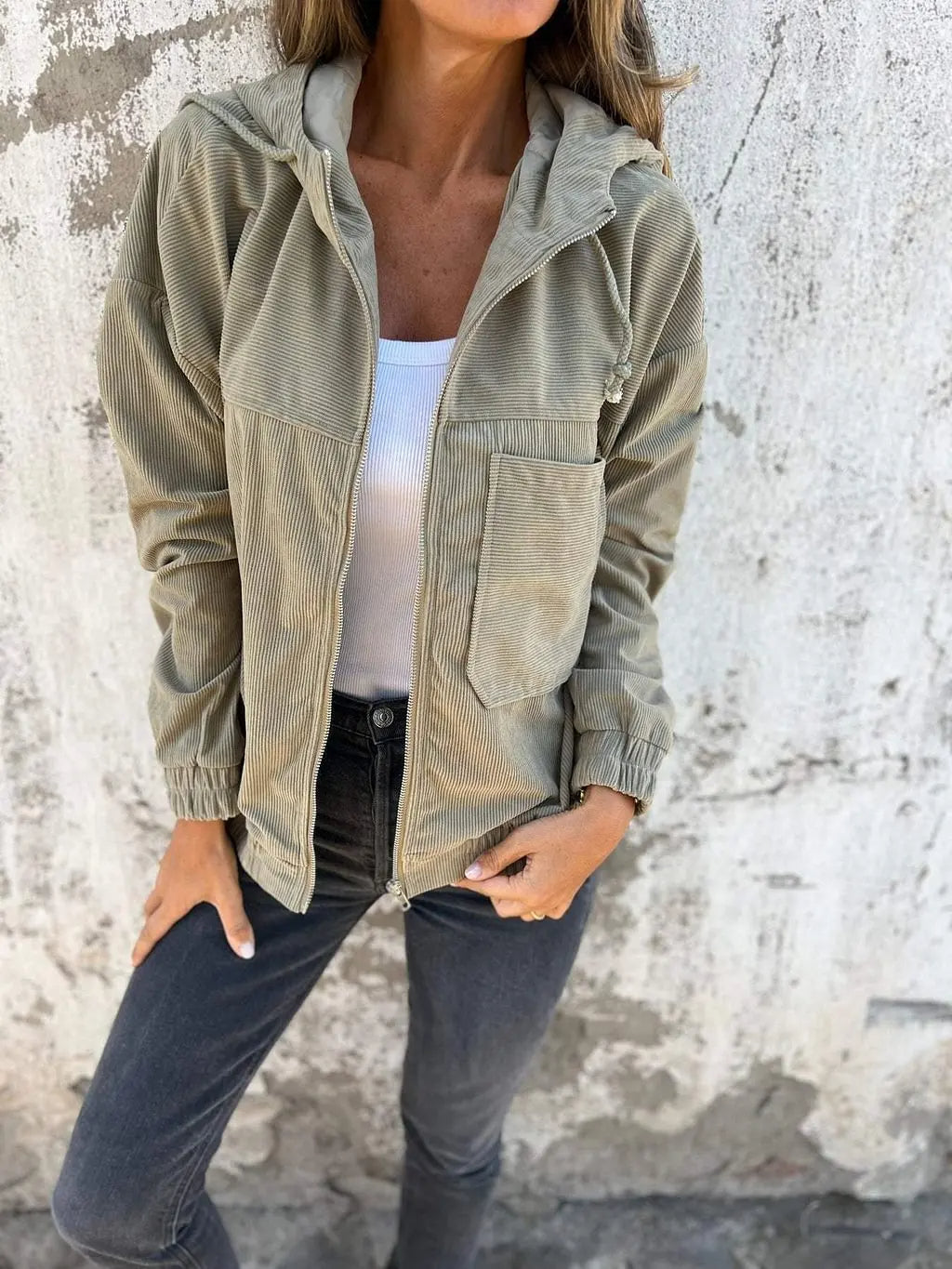Berg-Feldt | Veste en velours côtelé à capuche
