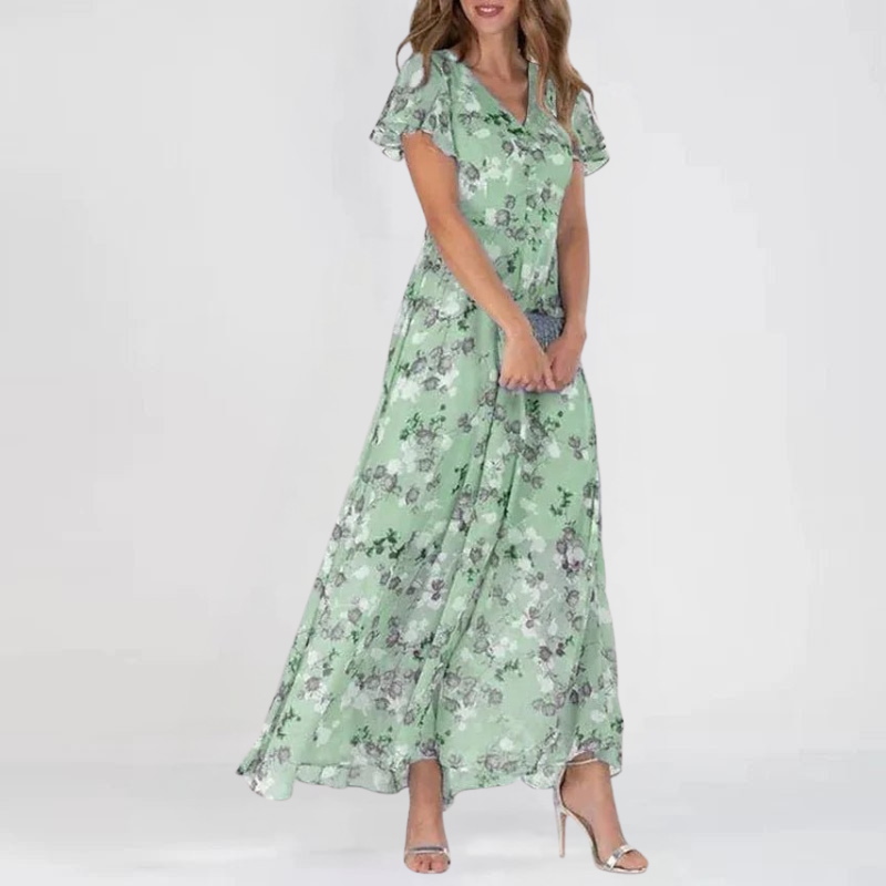 FADIME - Robe à manches volantées