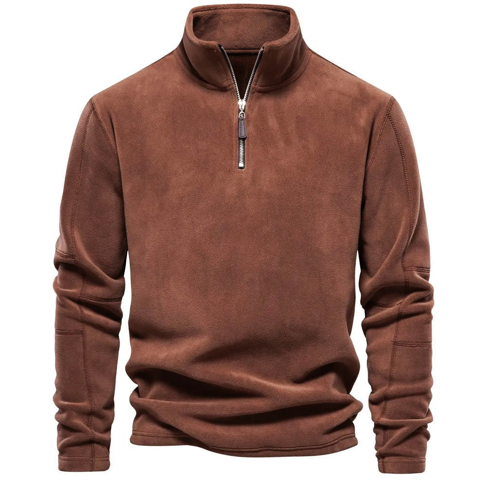 Berg-Feldt | Strickpullover mit Half-Zip Wollmischung Klassisch und Bequem