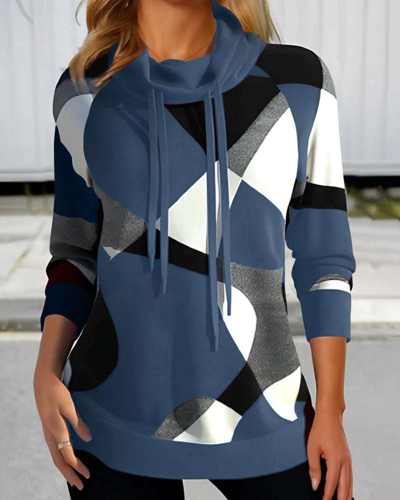 Pull d'hiver géométrique pour femme