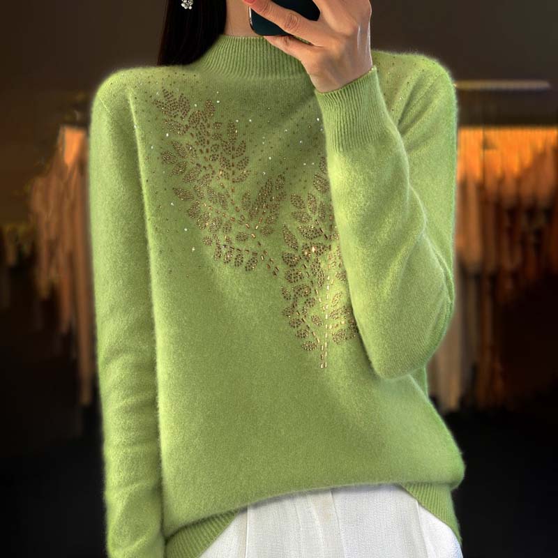 Berg-Feldt | Strickpullover Mit Zartem Blättermuster