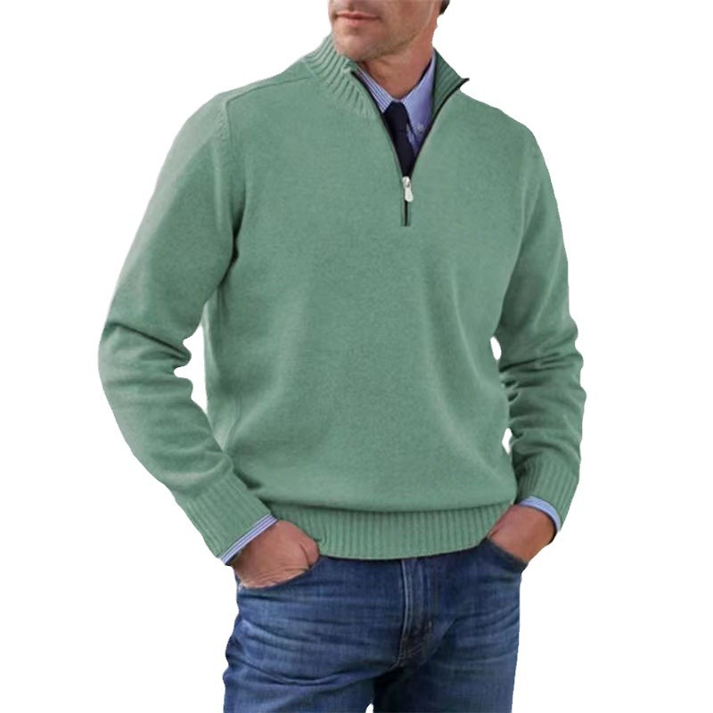 Berg-Feldt | Herrenpullover Mit Halbem Reißverschluss