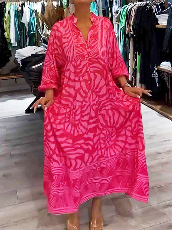 Robe pour femme Berg-Feldt : coupe ample, imprimée, col en V