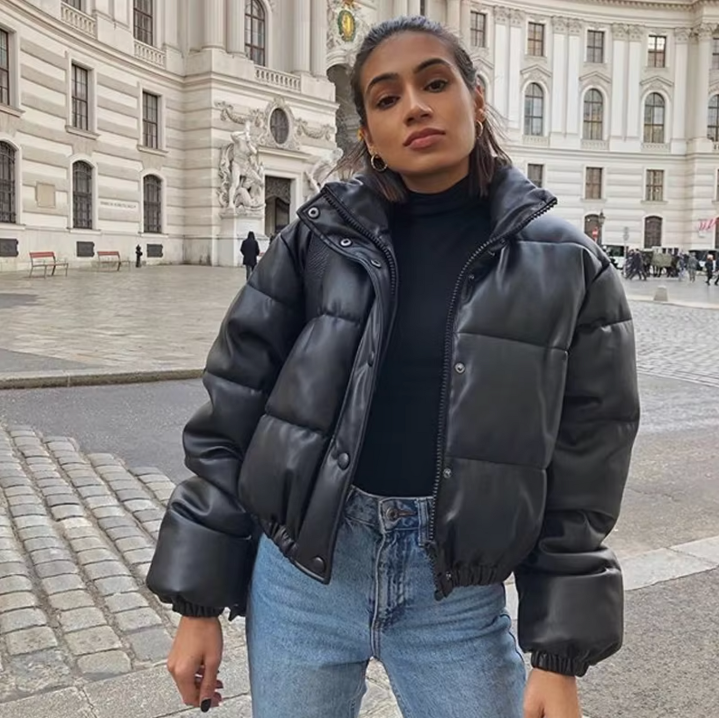 Berg-Feldt | Leder Pufferjacke für Damen - Winter