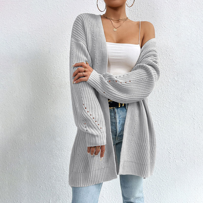 Berg-Feldt | Einfarbige Elegante Strickjacke mit Taschen