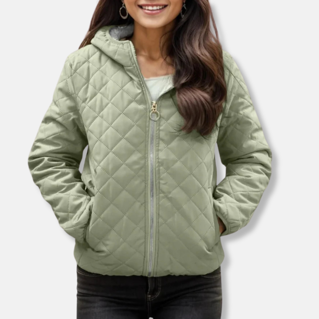 Berg-Feldt | Gepolsterte Jacke - Lockere Passform - Diamantsteppung - Kapuze - Elastischer Saum