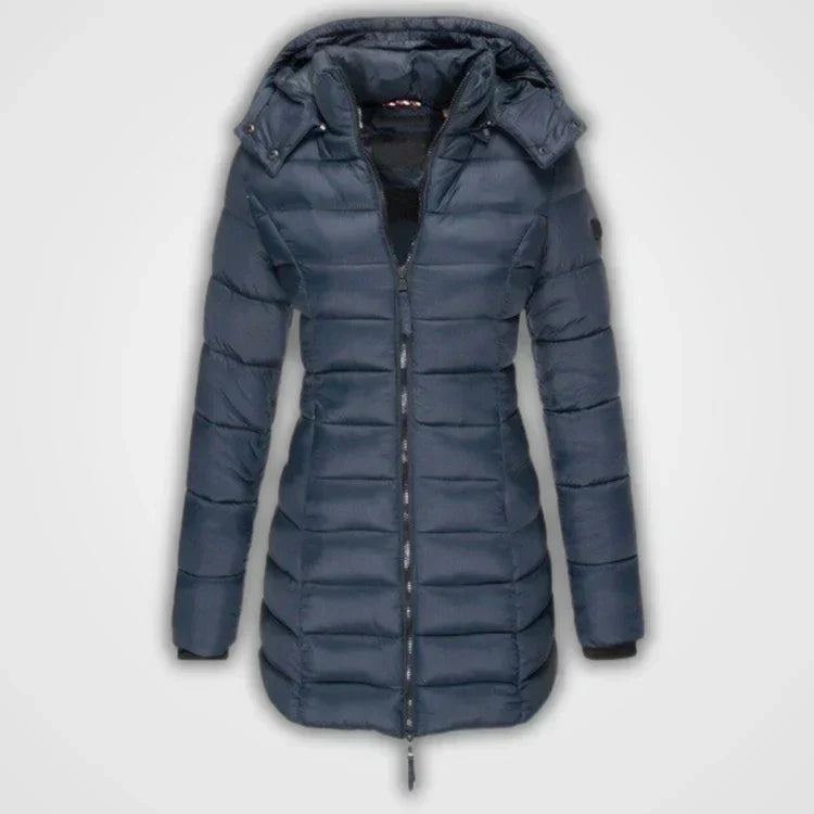 Berg-Feldt | Lange gesteppte Kapuzenjacke für Damen ideal für den Winter