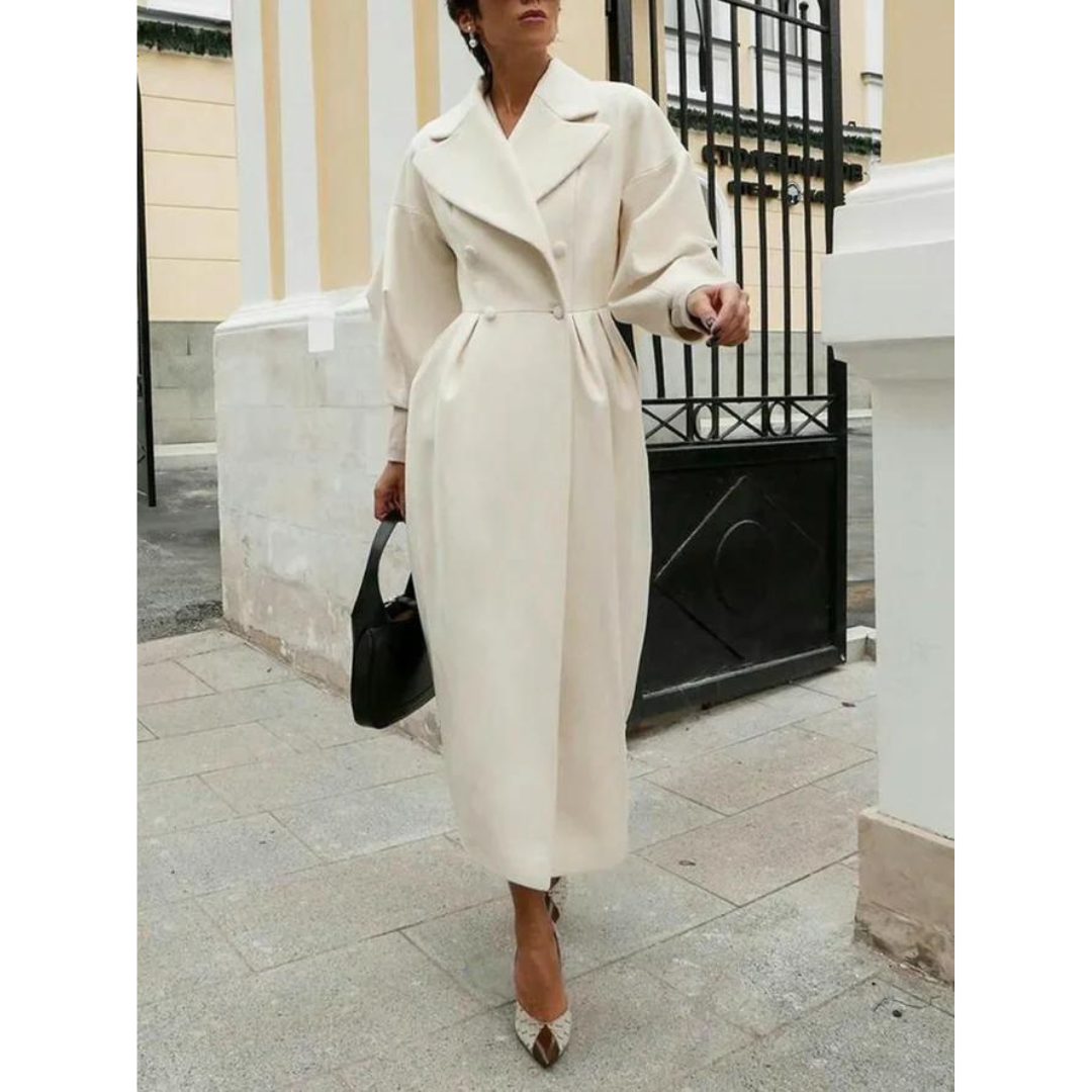 Berg-Feldt | Trenchcoat - Wollmischung - Doppelreiher - Langer und Eleganter Schnitt