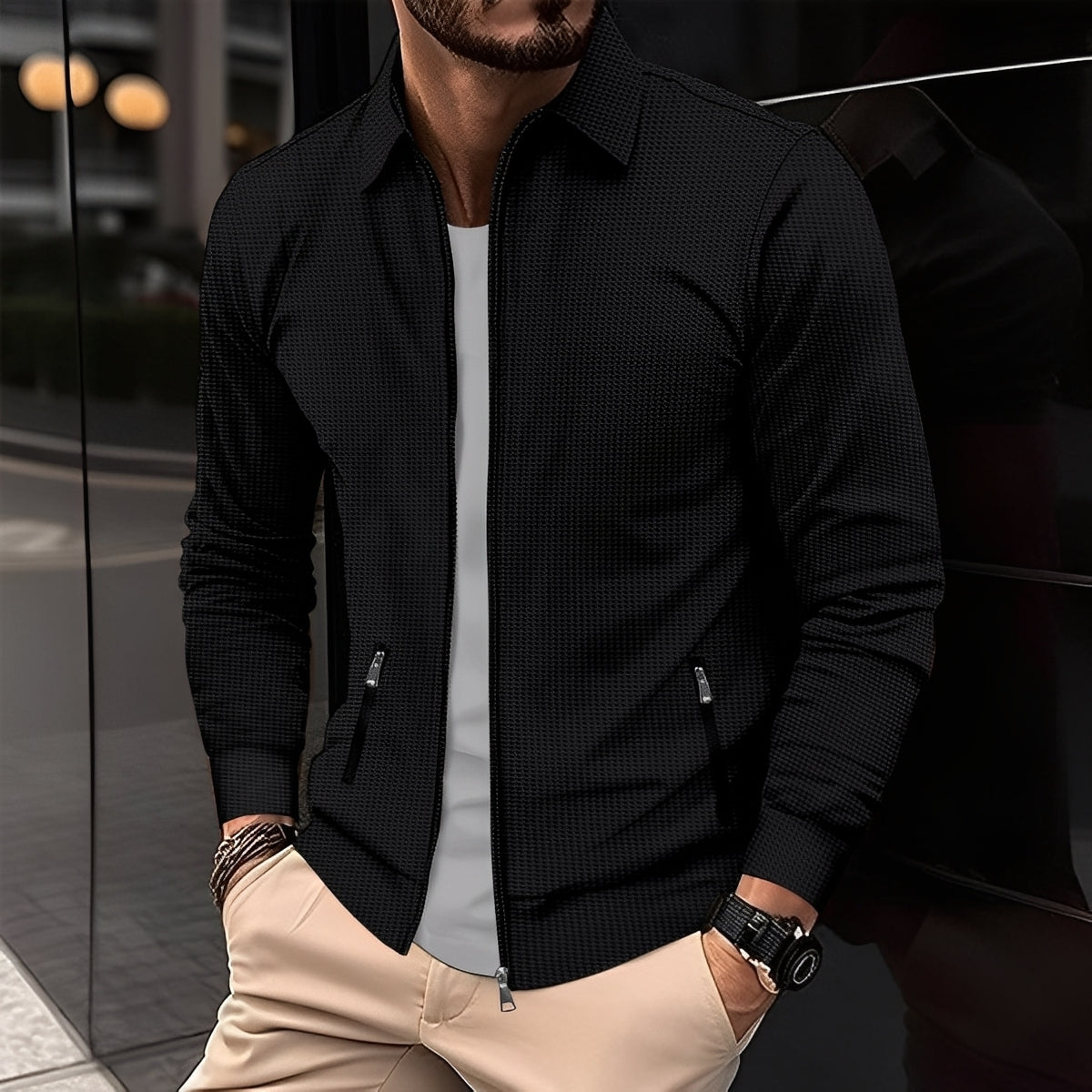 Berg-Feldt | Moderne Jacke mit Reißverschlusstaschen für Herren