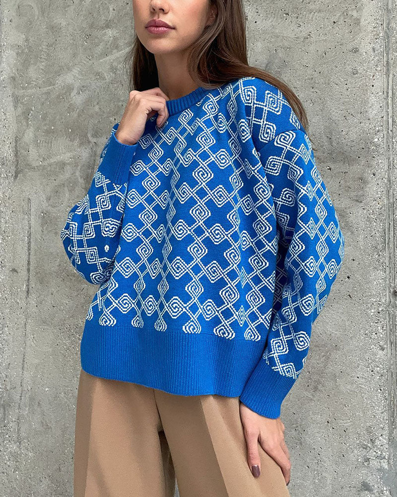 Berg-Feldt | Muster Strickpullover Weich und Trendy Statement-look