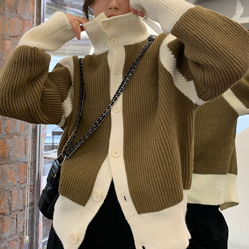 Berg-Feldt | Kontrast Strickcardigan Weich und Warm Moderner Stil