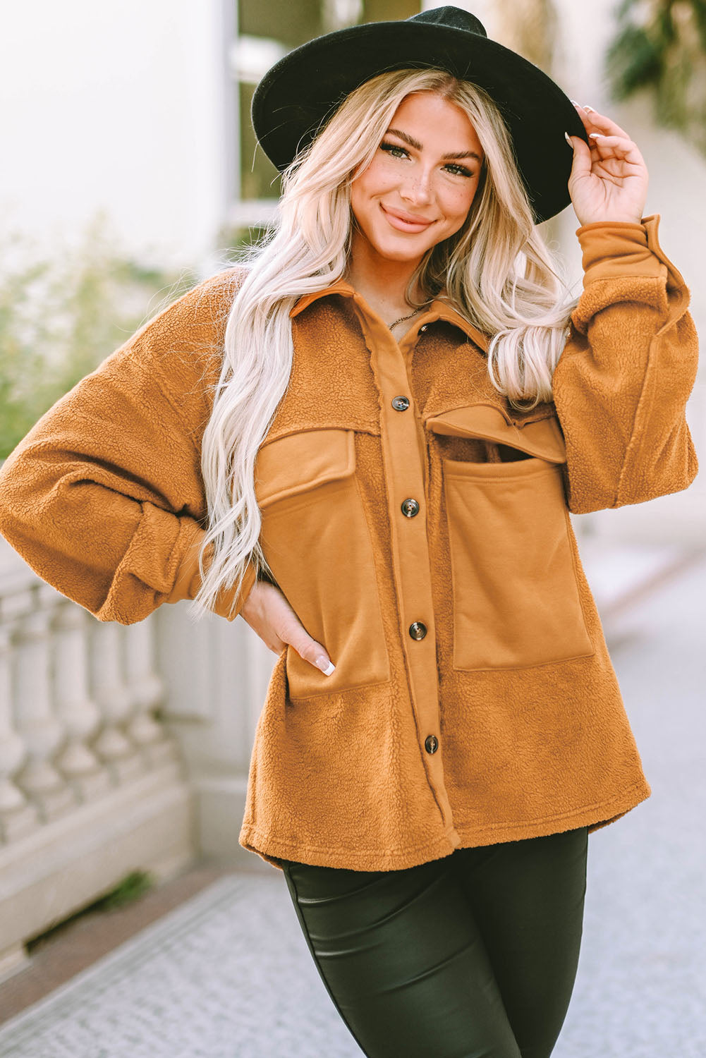 Berg-Feldt | Veste en peluche douce avec grandes poches en polyester chaude et moderne