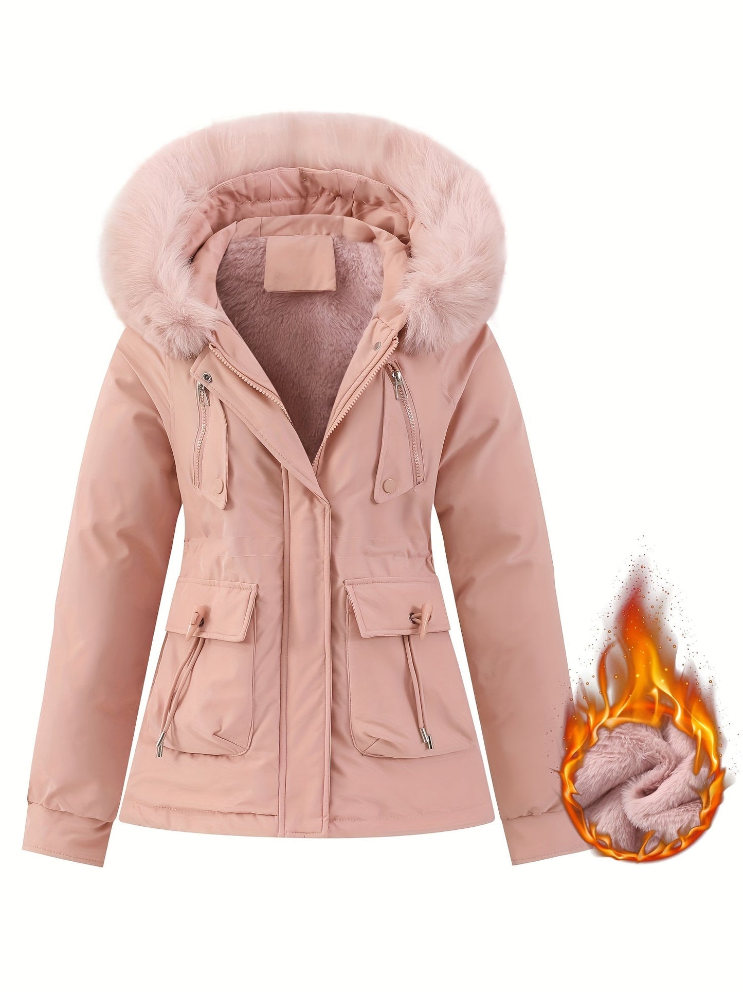 Berg-Feldt | Manteau d'hiver pour femme avec capuche en fourrure amovible