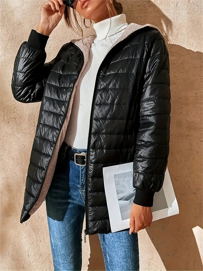Berg-Feldt | Mittellange Kapuzen Steppjacke
