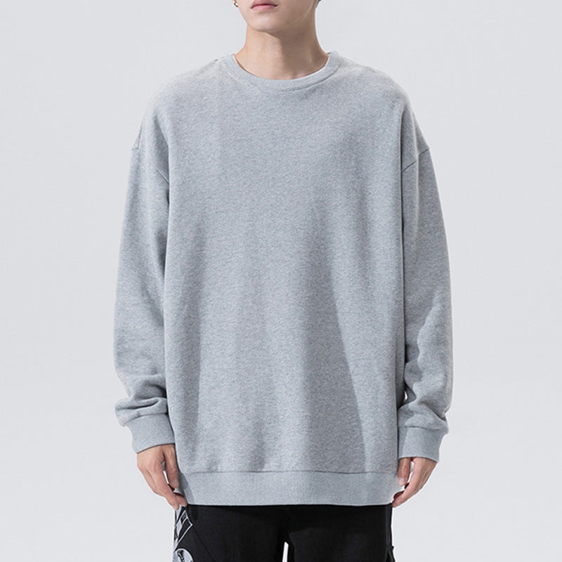 Sweat à capuche en velours ample Fudus pour couple, couleur unie, col rond