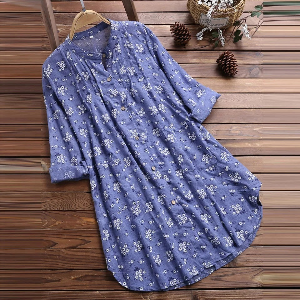 Chemisier femme en coton et lin - Été - Fudus